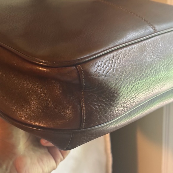 Vintage Cole Haan Messenger Bag, Dark Brown Leather - Picture 7 of 10